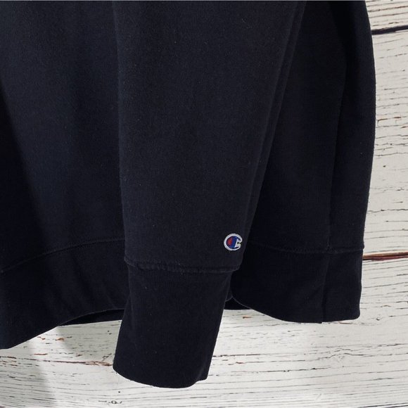 Champion Authentic Arthleticwear Size Medium Black Crewneck Pullover Sweatshirt - Picture 4 of 11